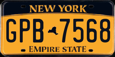 NY license plate GPB7568