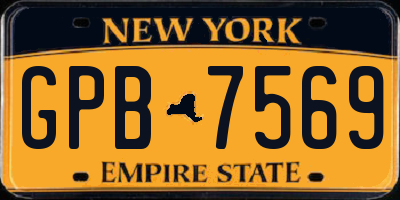 NY license plate GPB7569