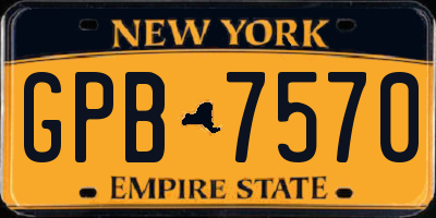 NY license plate GPB7570