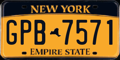 NY license plate GPB7571