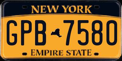 NY license plate GPB7580