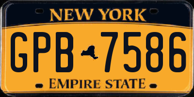NY license plate GPB7586