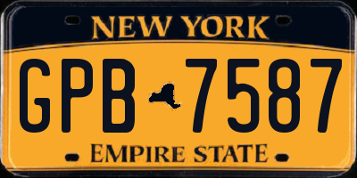 NY license plate GPB7587