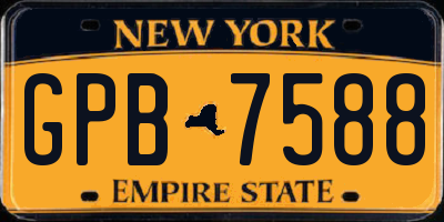 NY license plate GPB7588