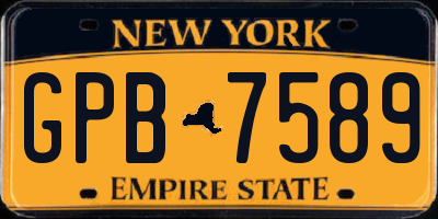 NY license plate GPB7589