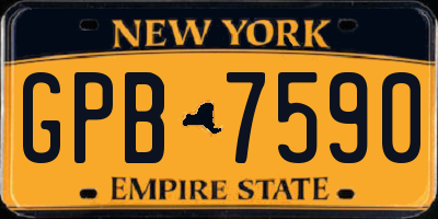 NY license plate GPB7590