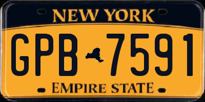 NY license plate GPB7591
