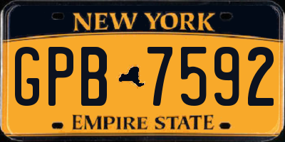 NY license plate GPB7592