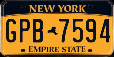 NY license plate GPB7594