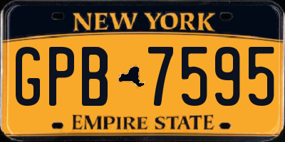 NY license plate GPB7595