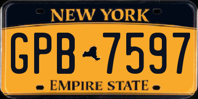 NY license plate GPB7597