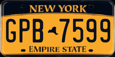 NY license plate GPB7599
