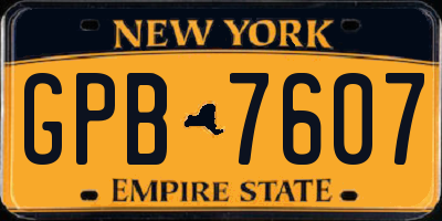 NY license plate GPB7607