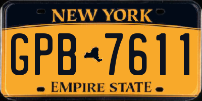 NY license plate GPB7611