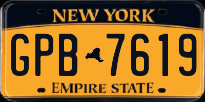 NY license plate GPB7619