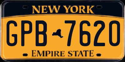 NY license plate GPB7620