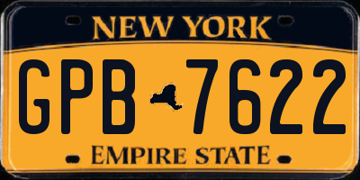 NY license plate GPB7622