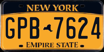 NY license plate GPB7624