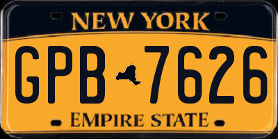 NY license plate GPB7626