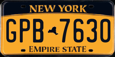 NY license plate GPB7630