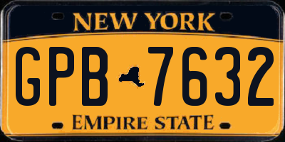 NY license plate GPB7632