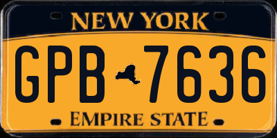 NY license plate GPB7636