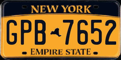 NY license plate GPB7652