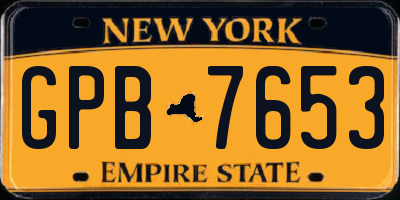 NY license plate GPB7653