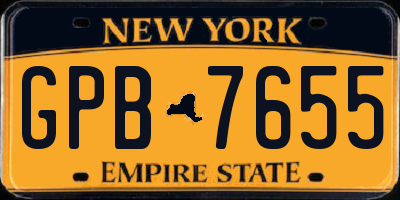 NY license plate GPB7655