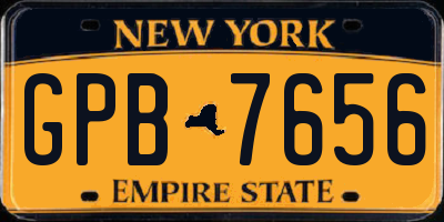 NY license plate GPB7656