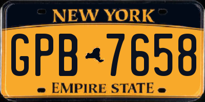 NY license plate GPB7658