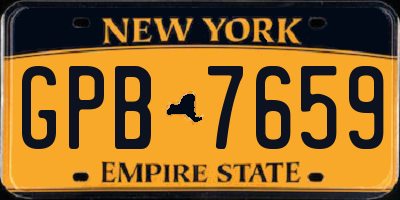 NY license plate GPB7659