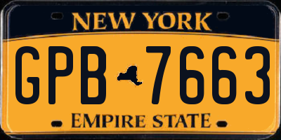 NY license plate GPB7663