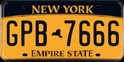NY license plate GPB7666