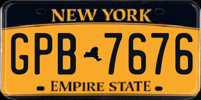 NY license plate GPB7676