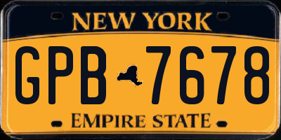 NY license plate GPB7678