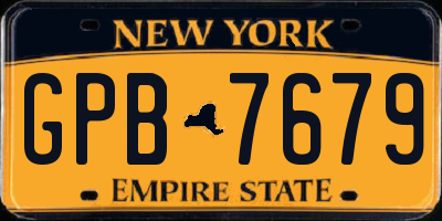 NY license plate GPB7679