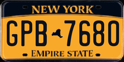 NY license plate GPB7680