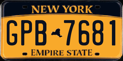 NY license plate GPB7681
