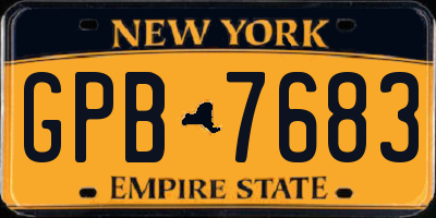 NY license plate GPB7683