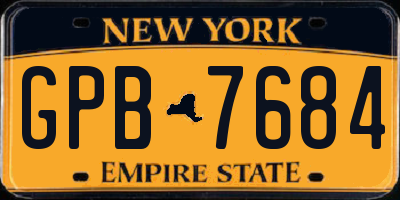 NY license plate GPB7684