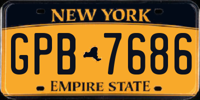 NY license plate GPB7686