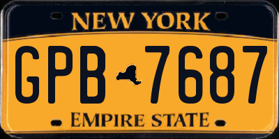 NY license plate GPB7687