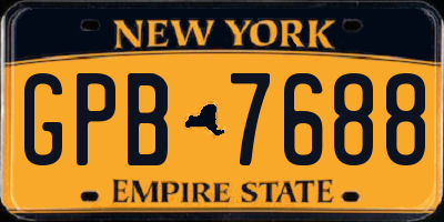 NY license plate GPB7688