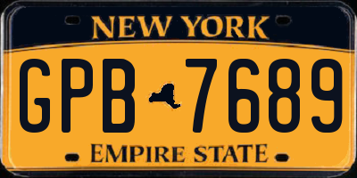 NY license plate GPB7689