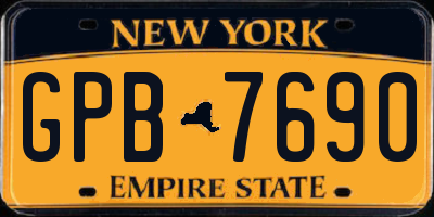 NY license plate GPB7690