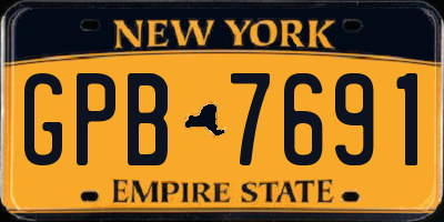 NY license plate GPB7691