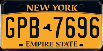 NY license plate GPB7696