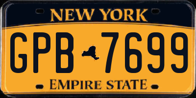 NY license plate GPB7699
