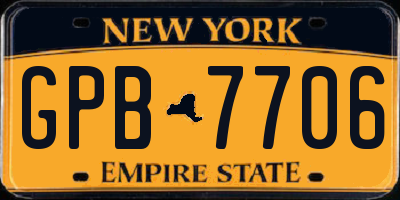 NY license plate GPB7706